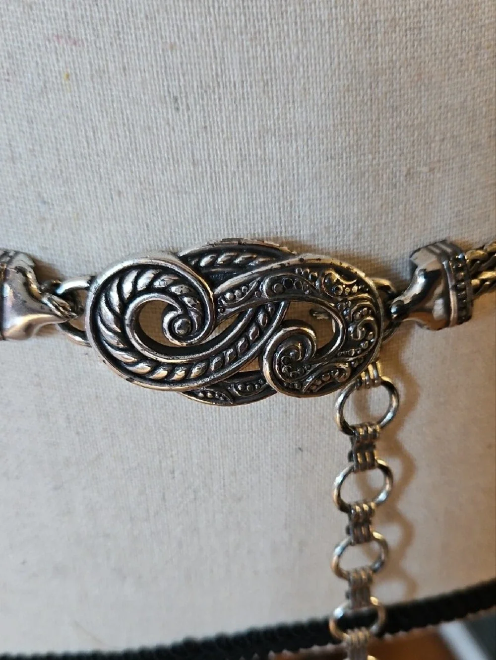 Brighton Bali.Hai Silver-Tone Ornate Chain Waist Belt